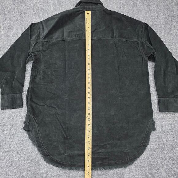 Offline Aerie Shacket Womens XS Black Gray Corduroy 1/2 Zip Utility Oversized - Picture 7 of 16